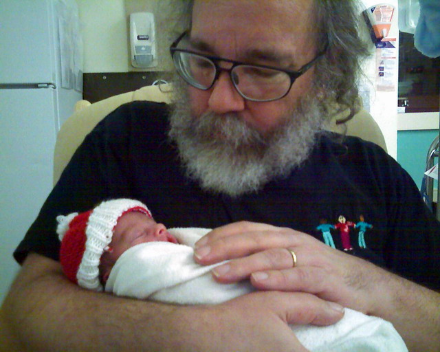 Neil with one-week-old great-nephew Jacob in NICU